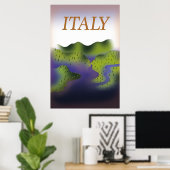Affiche de voyage de style Vintage en Italie. (Bureau à domicile)