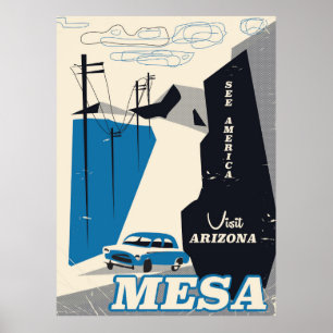 Affiche de voyage de style vintage Mesa Arizona