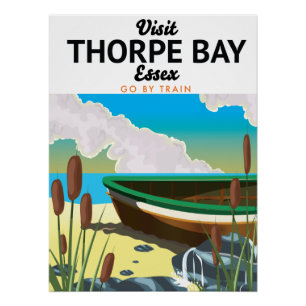 Affiche de voyage de Thorpe bay Essex bord de mer.