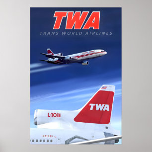 Affiche de voyage de TWA Trans World Airlines Lock