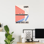 Affiche de voyage de United States Lines (Bureau à domicile)