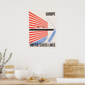 Affiche de voyage de United States Lines (Cuisine)