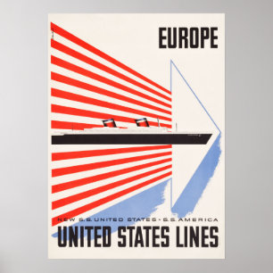 Affiche de voyage de United States Lines