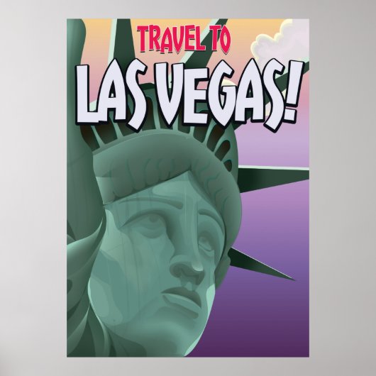 Affiche de voyage de vacances à Las Vegas. (Devant)