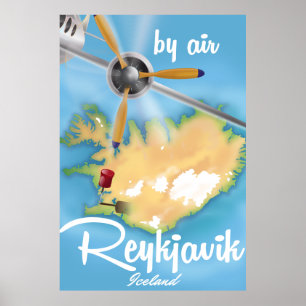Affiche de voyage de vacances à Reykjavik, Islande