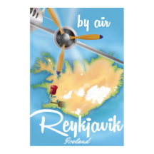 Affiche de voyage de vacances à Reykjavik, Islande