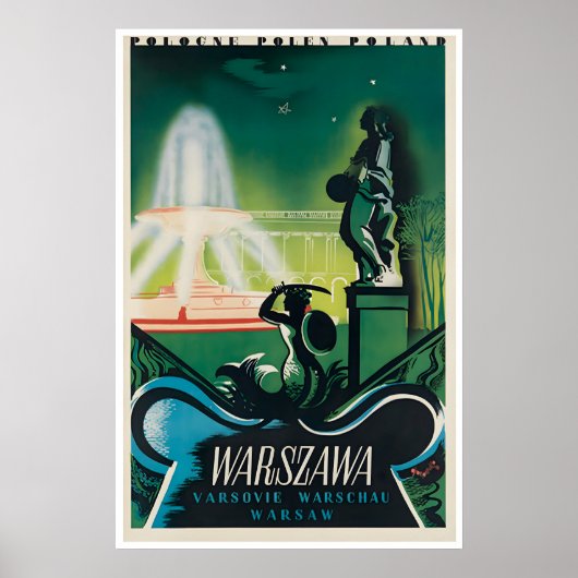Affiche de voyage de Varsovie Pologne Art polonais (Devant)