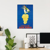 Affiche de voyage de vin de Champagne vintage (Bureau à domicile)