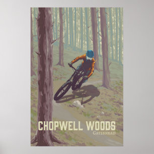 Affiche de voyage de VTT de Chopwell Woods