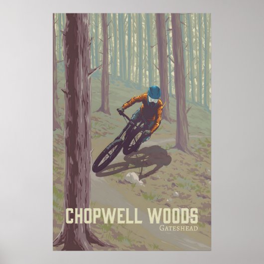 Affiche de voyage de VTT de Chopwell Woods (Devant)