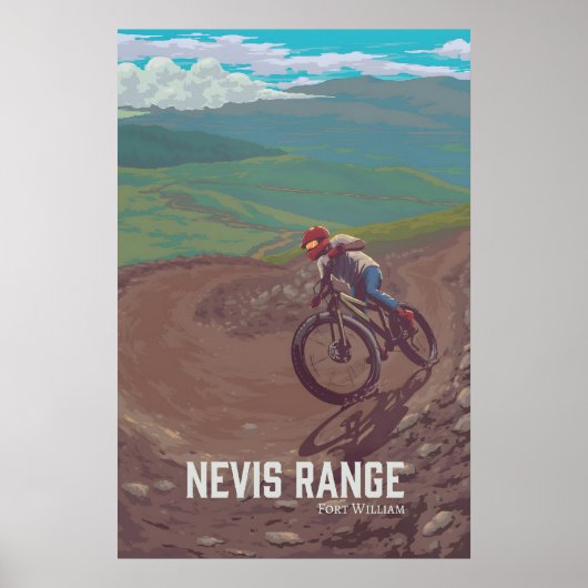 Affiche de voyage de VTT de Nevis Range (Devant)