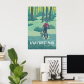 Affiche de voyage de vtt du parc forestier d'Afan (Bureau à domicile)