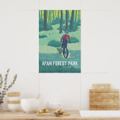 Affiche de voyage de vtt du parc forestier d'Afan (Cuisine)