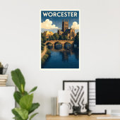 Affiche de voyage de Worcester Royaume-Uni – Mur d (Bureau à domicile)