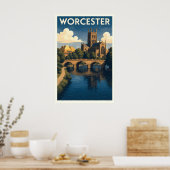 Affiche de voyage de Worcester Royaume-Uni – Mur d (Cuisine)