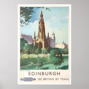 Affiche de voyage d'Édimbourg Art écossais Écosse