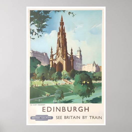Affiche de voyage d'Édimbourg Art écossais Écosse (Devant)