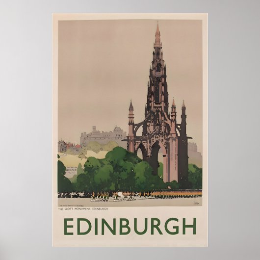 Affiche de voyage d'Édimbourg Art Écosse Écossaise (Devant)
