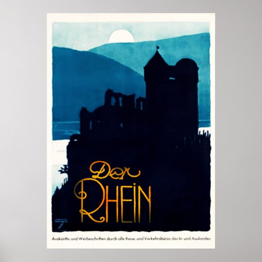 Affiche de voyage Der Rhein Allemagne 1930 (Devant)