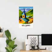 Affiche de voyage des Alpes françaises (Bureau à domicile)
