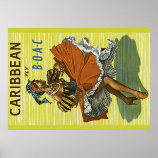Affiche de voyage des Caraïbes