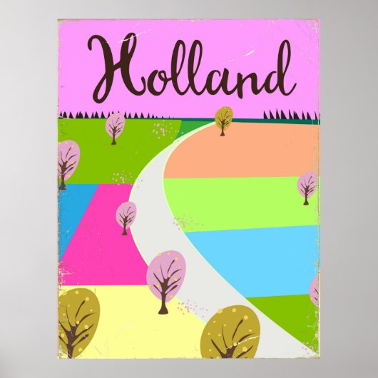 Affiche de voyage des champs de Hollande (Devant)