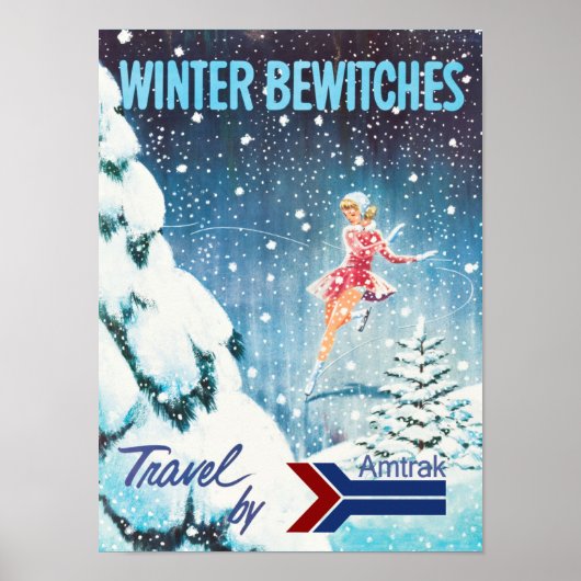 Affiche de voyage des chemins de fer d'hiver (Devant)