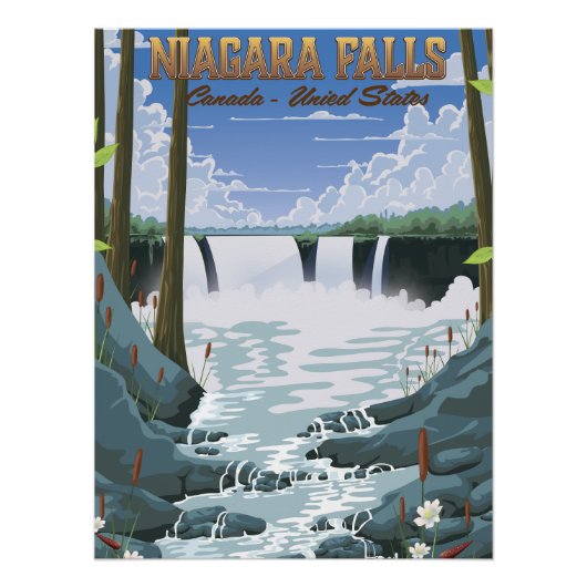Affiche de voyage des chutes du Niagara (Devant)