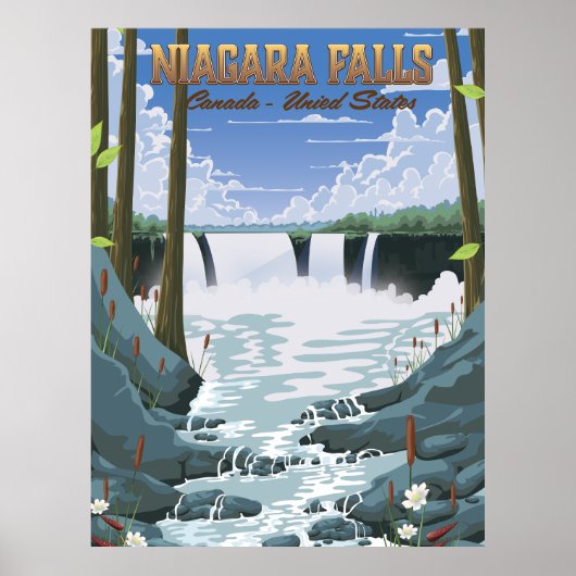 Affiche de voyage des chutes du Niagara (Devant)