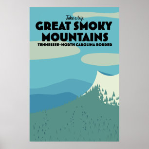 Affiche de voyage des Great Smoky Mountains.