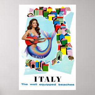 Affiche de voyage des plages italiennes