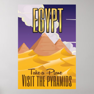 Affiche de voyage des Pyramides égyptiennes