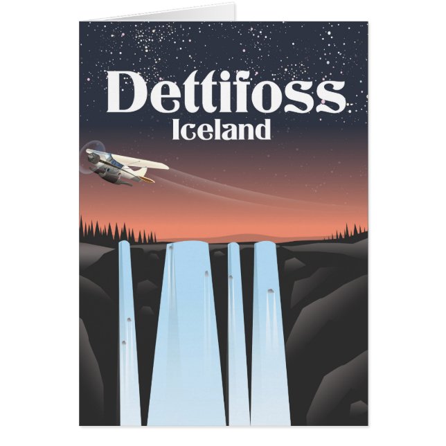 Affiche de voyage Dettifoss Islande. (Devant)
