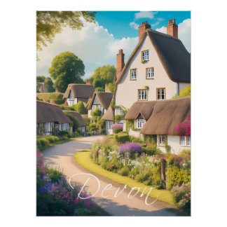 Affiche de voyage Devon Angleterre