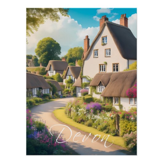 Affiche de voyage Devon Angleterre (Devant)