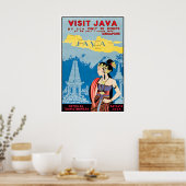 Affiche de voyage d'Indonésie Java Art Visitez Jav (Cuisine)