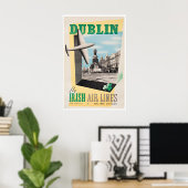 Affiche de voyage d'Irlande de Dublin Imprimerie A (Bureau à domicile)