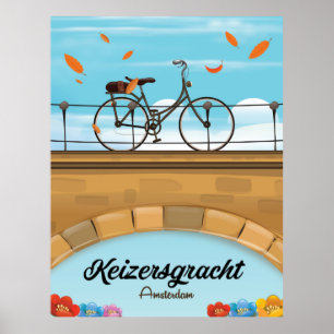 Affiche de voyage du canal Keizersgracht Amsterdam