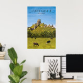 Affiche de voyage du château de Corfe (Bureau à domicile)
