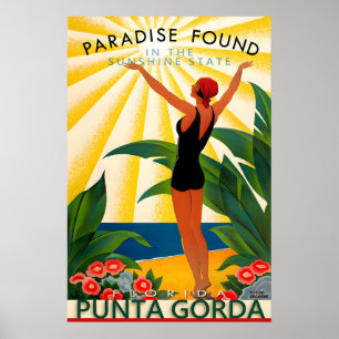 Affiche de voyage du comté de Charlotte en Floride