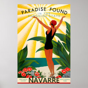Affiche de voyage du comté de Santa Rosa en Florid