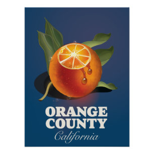 Affiche de voyage du comté d'Orange Californie. 