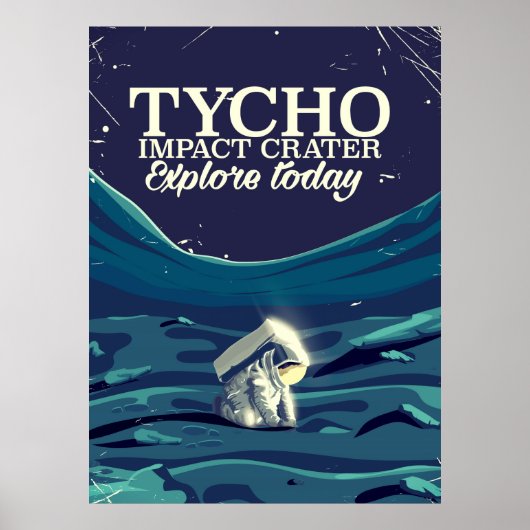 Affiche de voyage du cratère d'impact Tycho (Devant)