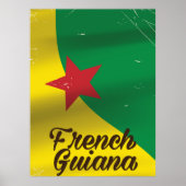 Affiche de voyage du drapeau de la Guyane français (Devant)
