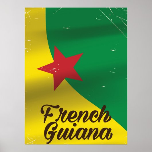 Affiche de voyage du drapeau de la Guyane français (Devant)