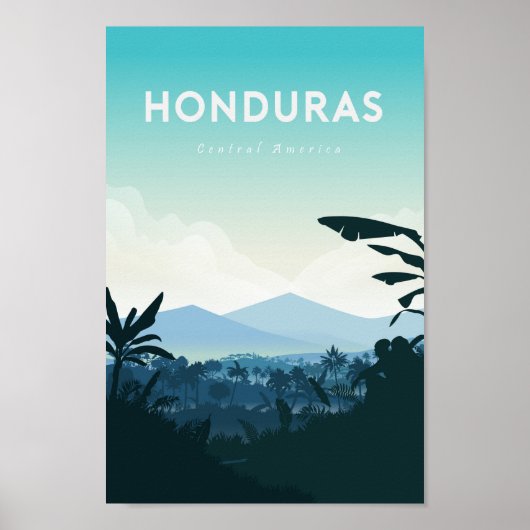Affiche de voyage du Honduras, imprimé (Devant)