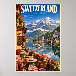 Affiche de voyage du lac alpin de montagne de Suis
