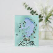 Affiche de voyage du lac Dal, Srinagar, Inde Carte (Debout devant)
