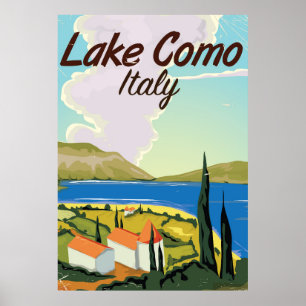 Affiche de voyage du lac de Côme en Italie.