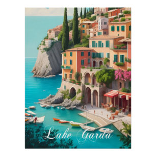 Affiche de voyage du lac de Garde Italie